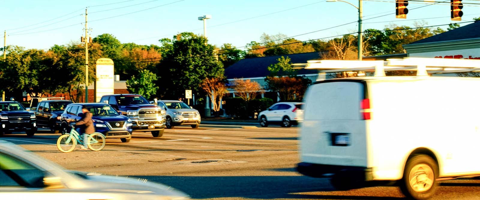 Oleander Drive intersection showing traffic congestion